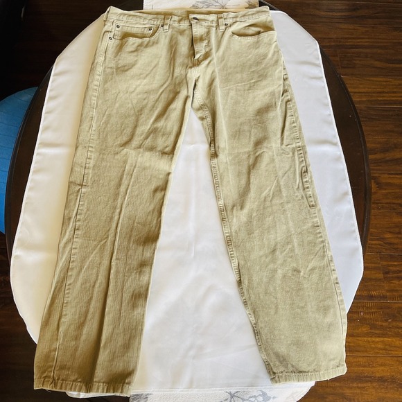Levis 502 Brown Corduroy Actual Mens Straight Fit Casual Size 36x32 - Picture 3 of 7